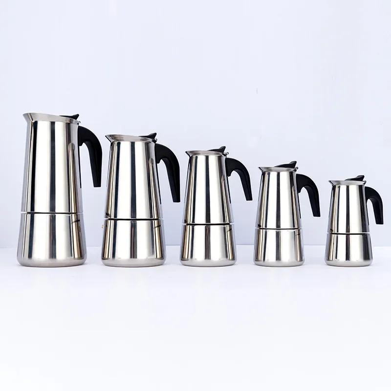 100/200/300/450ML Stainless Steel Hand-made Coffee Pot Straight Coffee Pot Mocha European Espresso French Coffee Pot Removable