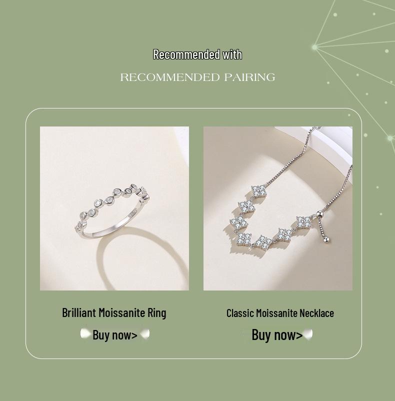 Japanese 925 Silver Moissanite Diamond Round Earrings with U-shaped Backs - Exquisite Women's Accessories