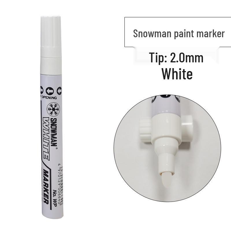 Snowman Industrial Paint Pen - 2mm Metal & Steel Touch-Up Marker from Japan.