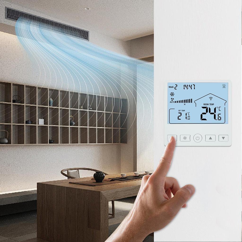 Simple And Beautiful Central Air Conditioning LCD Switches Thermostat Three-speed Fan Control For Central Air Conditioning Fan