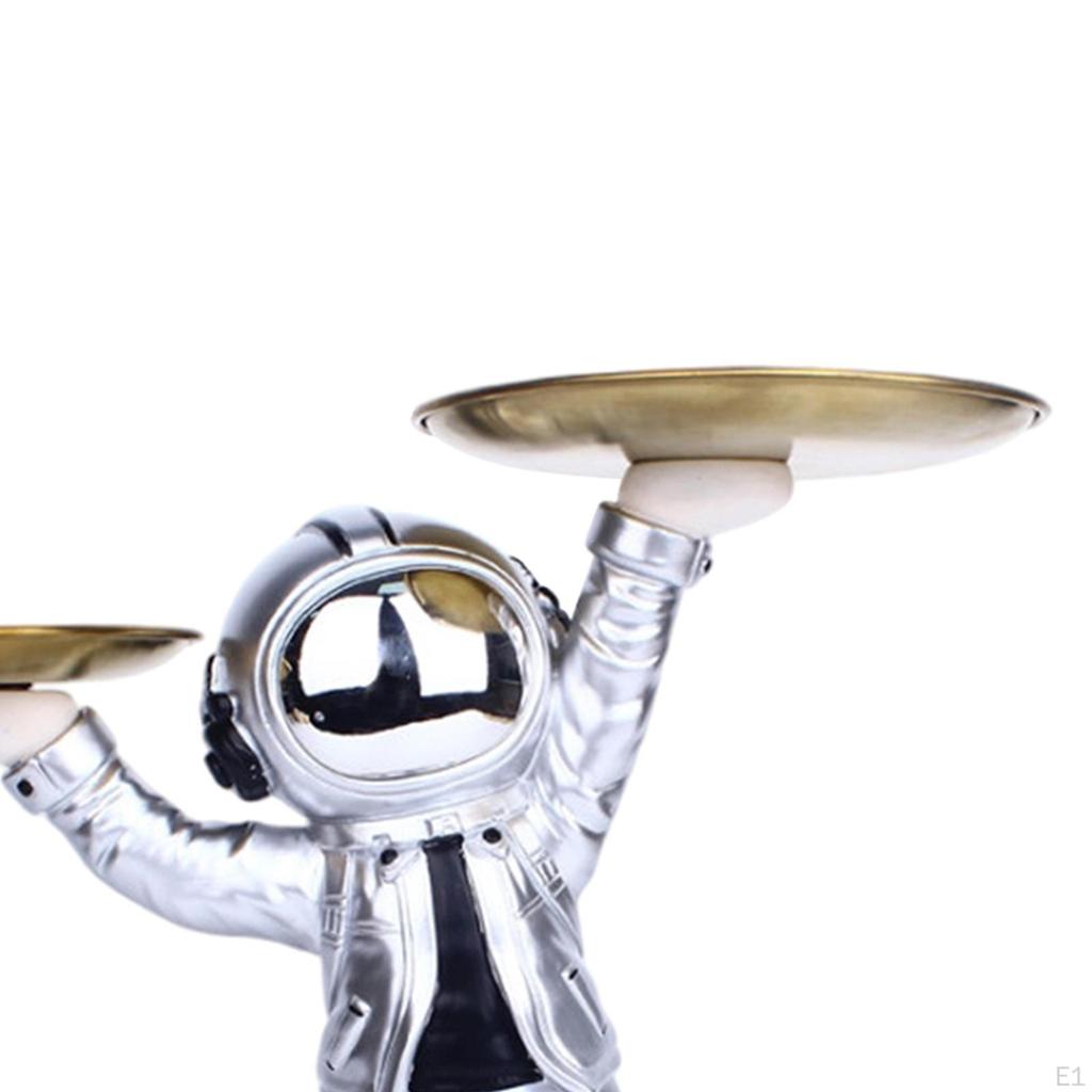 Adorable Resin Astronaut Statue Figrines Sculpture Candy Jewelry Keys Holder Organizer Ornament for