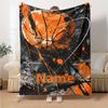 Custom Name Basketball Theme Printed Blanket - Perfect for Couch, Bed, Travel & Outdoor Use | Machine Washable, Cozy & Durable.