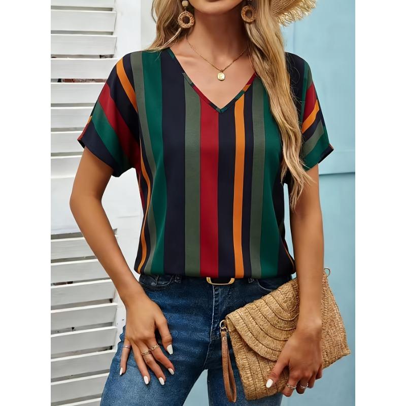 Women s Summer Comfortable Short-Sleeve Fashionable Versatile T-Shirt Simple and Elegant Top S