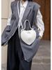 Spring/Summer 2025 Women's Peach Heart Cowhide Crossbody Bag