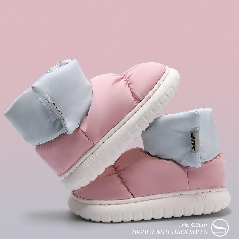 Waterproof Home Soft Slippers Winter Warm Men Indoor Cotton Shoe Men Non-slips Ladies Soft Slippers Memory Foam Couples Slippers