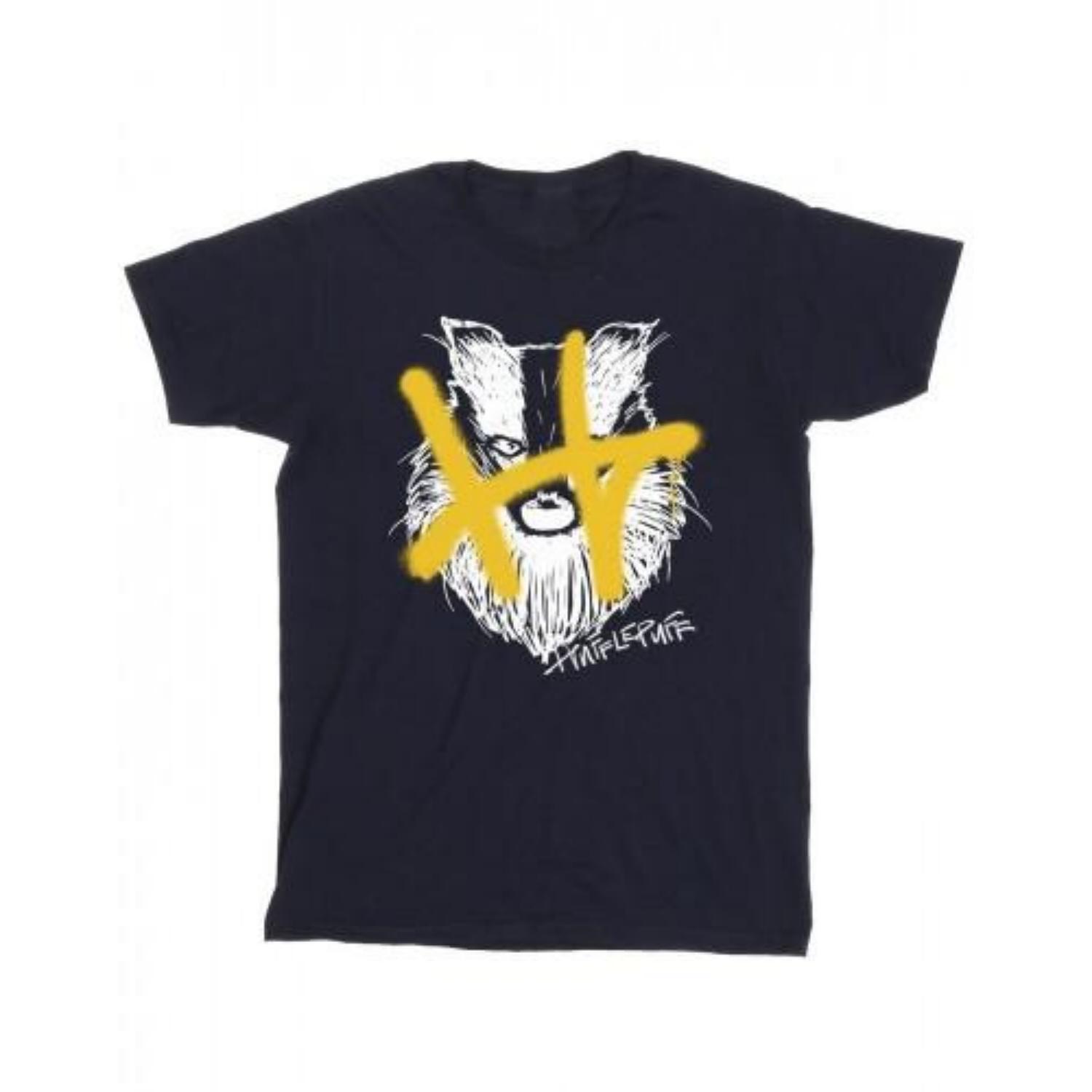 HARRY POTTER Girls Hufflepuff Pop Spray Cotton T-Shirt XXXXL