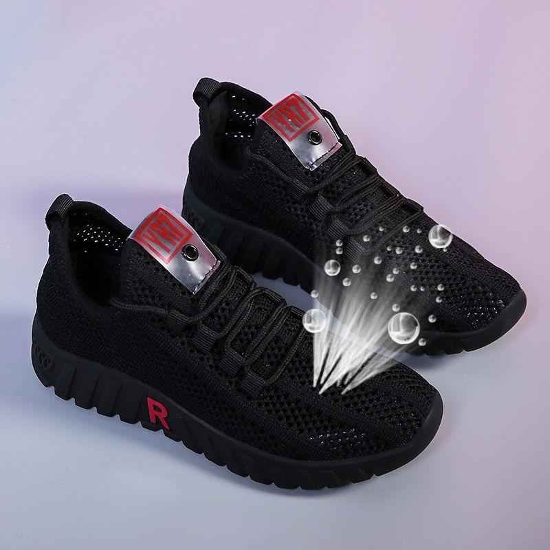 Summer popular women's mesh shoes breathable ultra-light running shoes hollow mesh soft-soled sports shoes breathable thick sole not tired feet