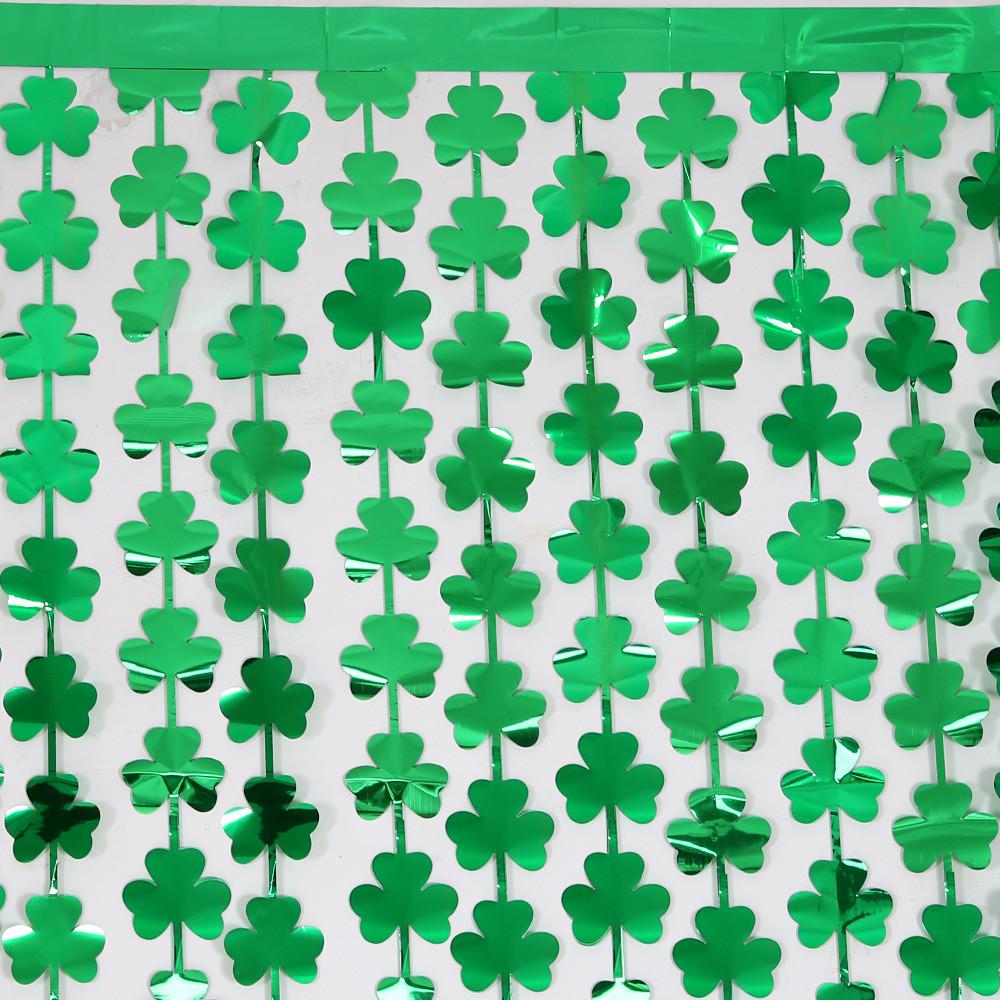 2m St Eyecatching Patricks Day Shamrock Rain Curtain For Irish Holiday Decor Party