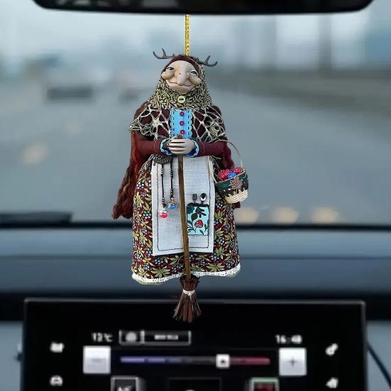 Automobile Pendant Handmade Kitchen Witch Doll Multipurpose Halloween Witch Figurine Luck Charm Home Decoration