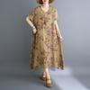 DIMANAF New 2026 Women Plus Size Summer Beach Sundress Loose Casual Maxi Lady Floral Print Dress Long Dress