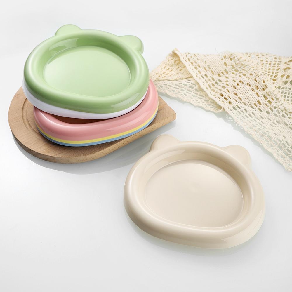 2pcs Set: Shallow Cat Food Bowls, Anti-Whisker Fatigue Pet Bowls, Wide-Rim Low-Profile Cat Food Dishes, Cute Kitten Water Bowls
