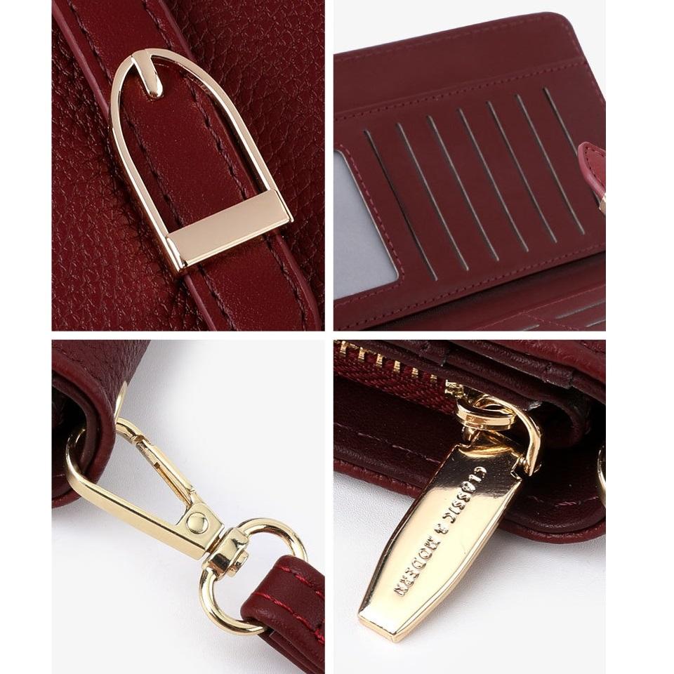 Imitation Cowhide Women's Long Wallet Portable Clutch Bag 20*10.5cm