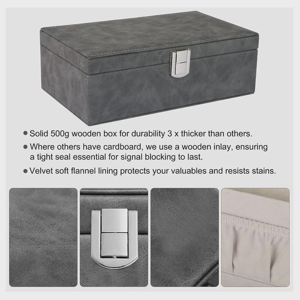 Crazy Horse Muster Faraday Box: Extra Große RFID-Schutz Schlüssel- und Handytasche