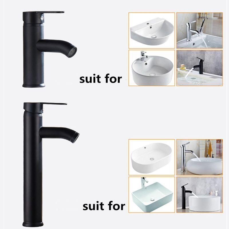 24TE Single Hole Sink Faucet Bathroom Modern Cold/Hot Water Basin Tap Easy to Use