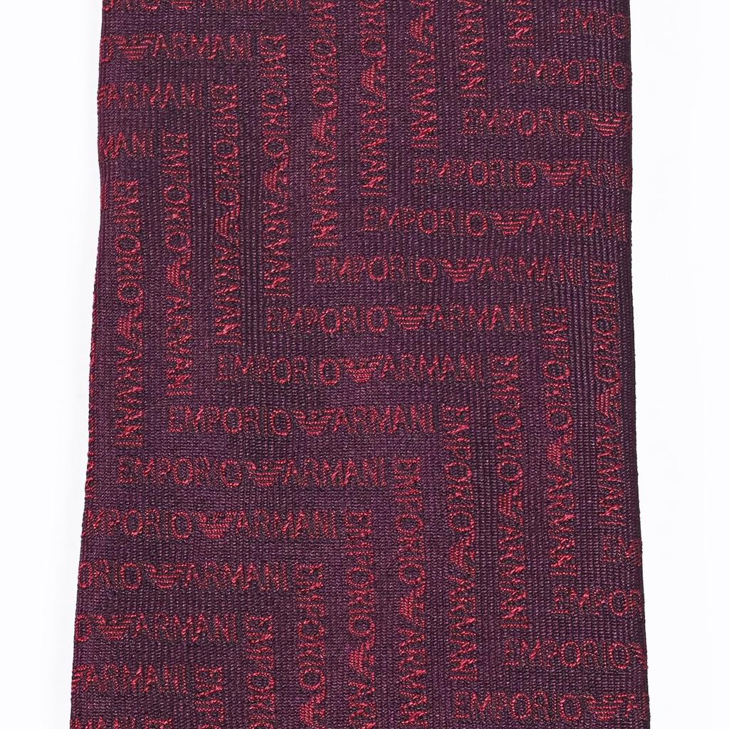 [Emporio Armani] Emporio Armani Men's Tie, 7.5cm wide, 100% Silk, Chevron Motif, Bordeaux, MADE IN ITALY, 340075 3R604 00176 [Item]