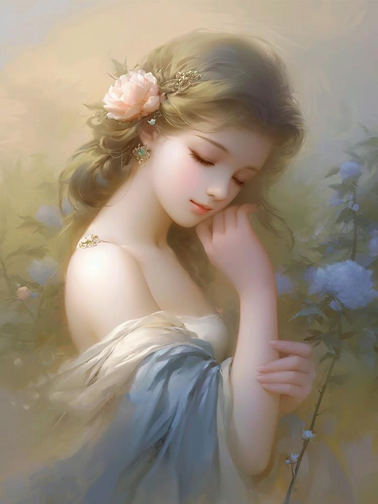 Diamond Embroidery Full Square Round Mosaic Cartoon Girl Portrait 5D Diy Diamond Painting Cross Embroidery Room Decoration