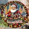 Christmas decoration sign,indoor hanging decorations,wall art,2D flat Wooden products with Santa Claus pattern,Christmas gifts for friends and family