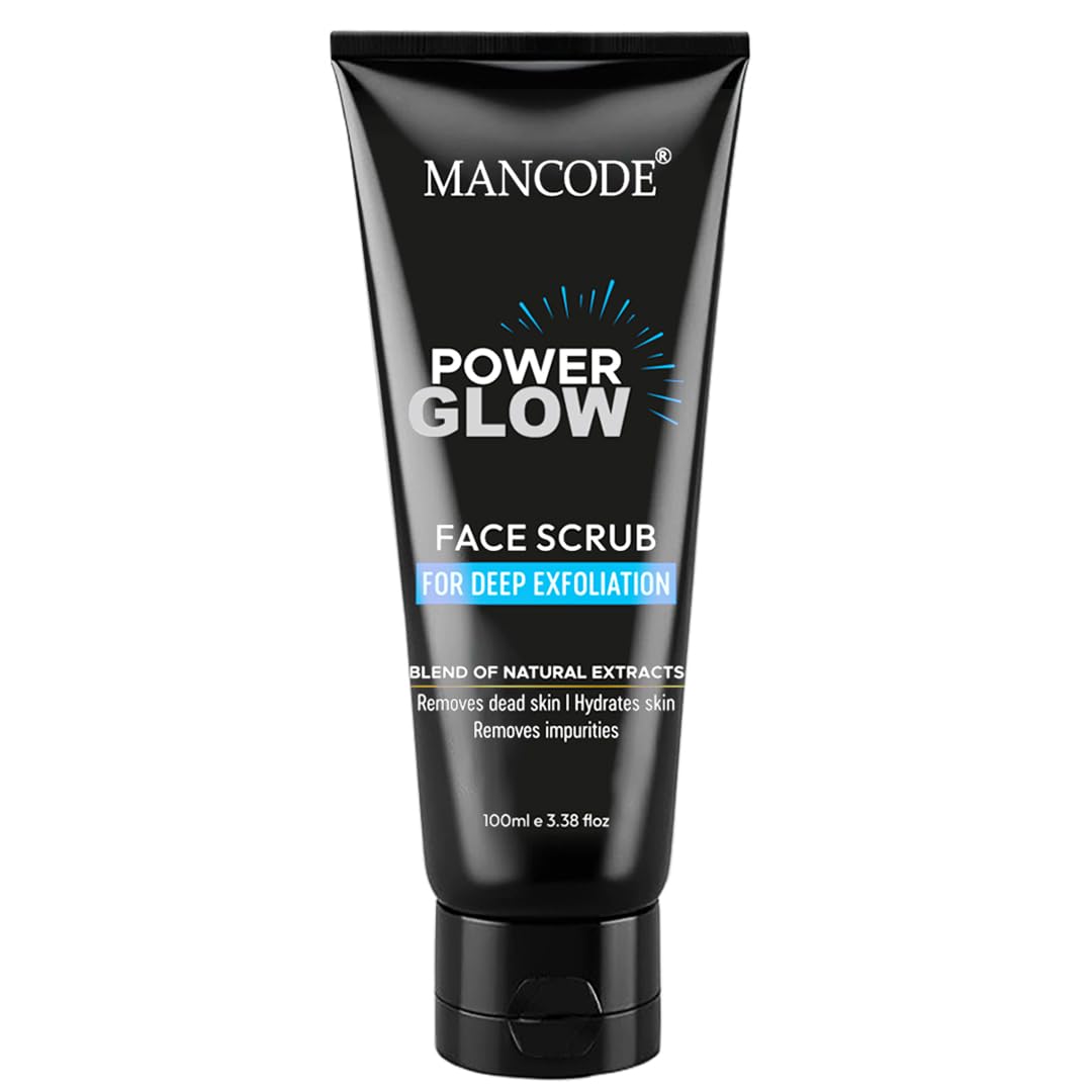 

Mancode Power Glow Скраб для лица для мужчин | Глубокое отшелушивание, осветление и увлажнение | Удаляет омертвевшие клетки кожи и загрязнения | Натуральные ингредиенты с Saf