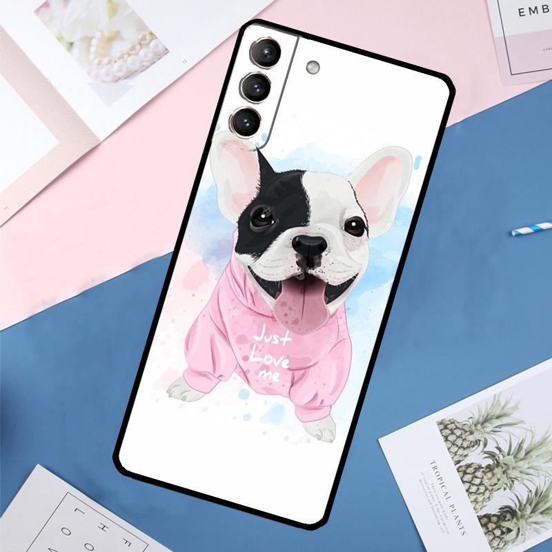 French Bulldog Case For Samsung Galaxy S24 Ultra S20 S21 S22 S23 S25 Ultra S9 S10 Plus S25 FE Back Cover