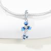 Copper Blue Iris Flower Pendants Original Bracelet Charms Jewelry Party Beads Diy Trendy Gifts