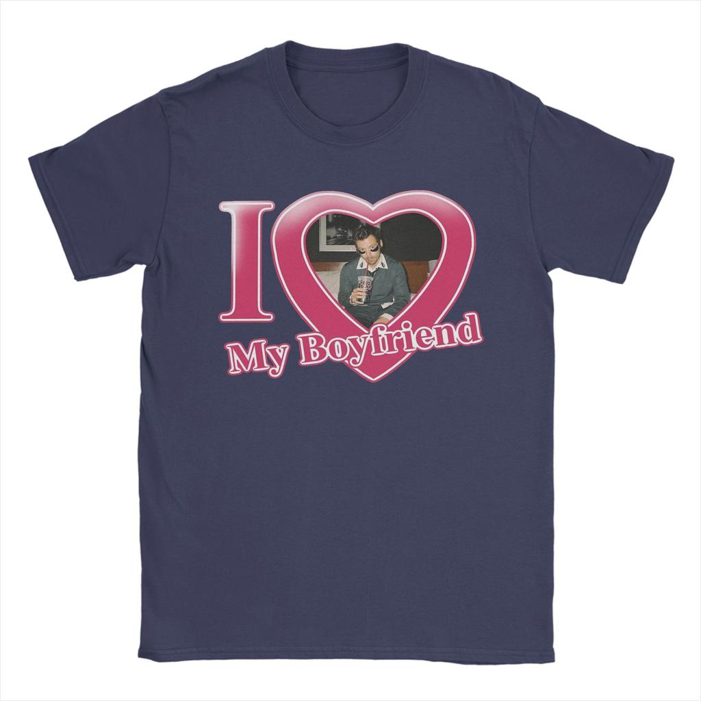 Harry Styles I Love My Boyfriend Mens T Shirt  Hipster Tees Short Sleeve O Neck TShirts Pure Cotton Plus Size Clothing