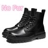 Fashion Lace-Up Men Winter Plush Snow Boots 2024 New All-match Male Boots Outdoor Men's Low Top Basic Shoes Leather Motorcycle Boots