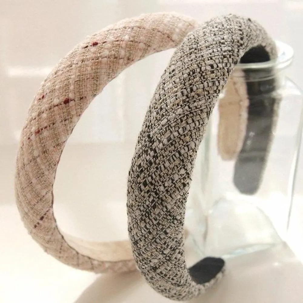 J Lauren Tweed Embossed Puffy Hairband H0862 pink