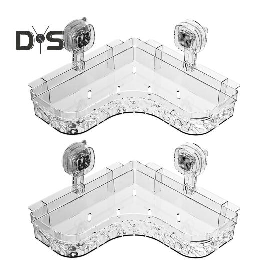 1/2Pcs Corner Shower Caddy Bathroom Storage Rack with Suction Cup Strong Load-bearing Easy To Install Shower Shelf Storage Organizer