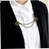 Vintage Sweater Clips - Elegant Anti-Leakage Cardigan Clasps, Retro Scarf Brooch Pins Cardigan Clip with Chains