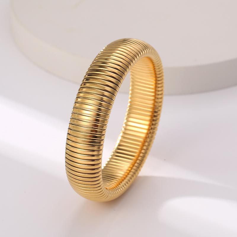 Light Luxury Fashion Elastic Bracelet Necklace Stainless Steel Plated 18K Gold Men'S And Women'S Element Jewelry