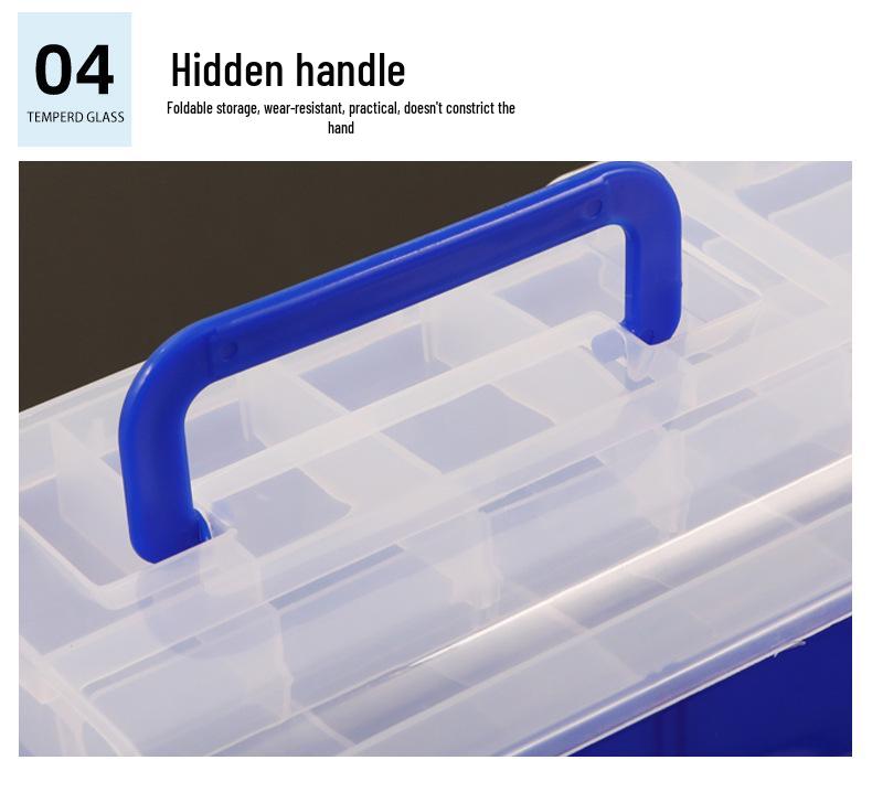 Portable Double-Layer Fishing Tackle Box - Large Capacity with Compartments for Lures and Hooks