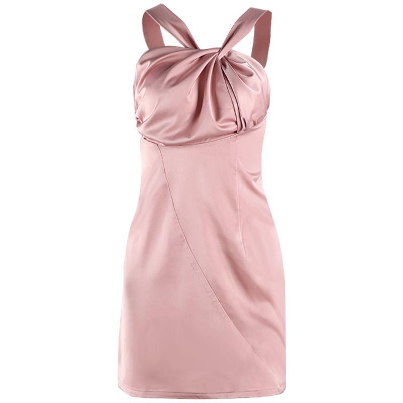 

Мода онлайн-инфлюенсера Однотонное облегающее платье-комбинация Pink(Shipping insurance included) S