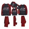 Christmas Man  Letter Plaid Print Top Blouse+Pants Family Clothes Pajamas