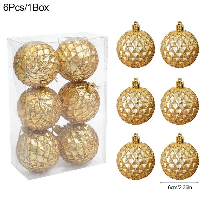 

6 шт. 6 см рождественские шары украшения елочные подвески Navidad Noel новогоднее праздничное украшение для дома D