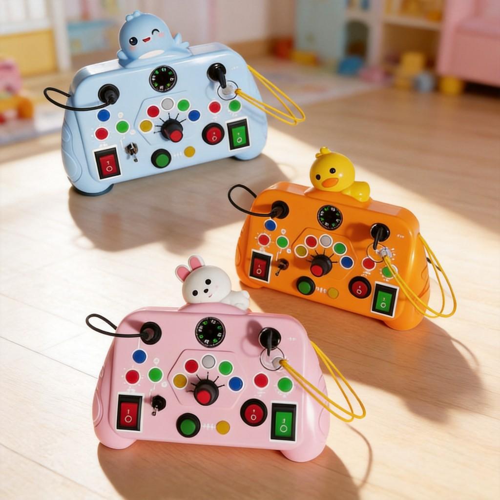 Montessori Busy Board With Led Lights And Sound For Toddler Sensory Development