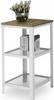 3-Tier Industrial Living Room Bolted Shelf 40x40x80 White+Artisan Oak