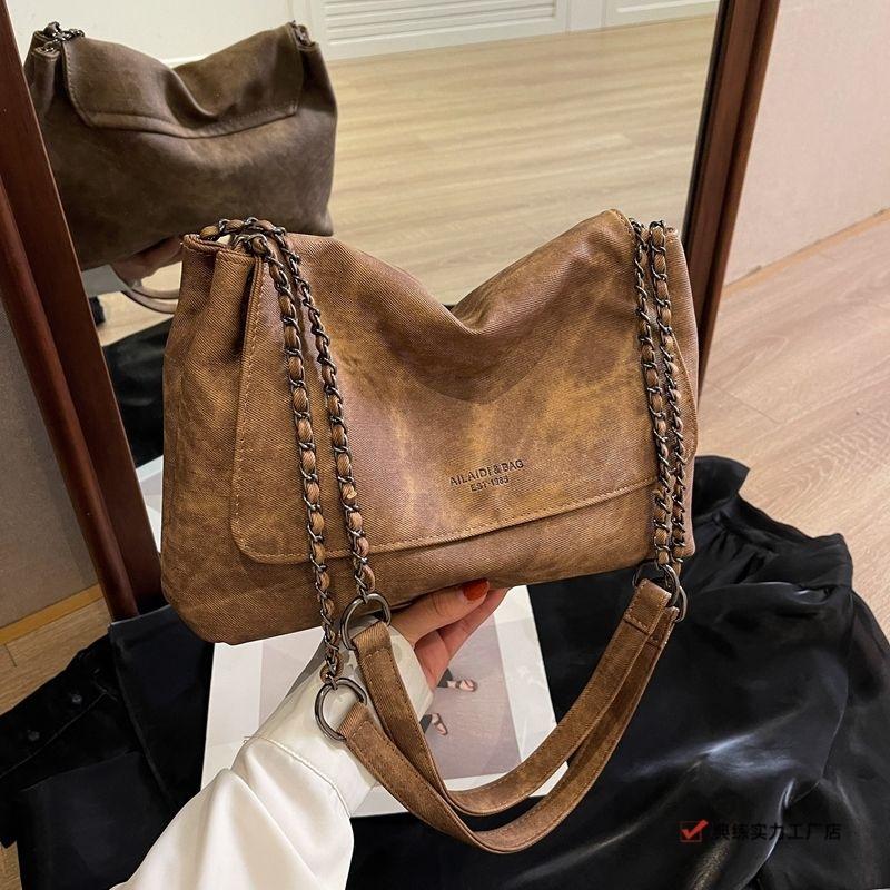 Bags Women's new women's tote bags Retro messenger bags Niche simple large bags Fashion commuter armpit bags