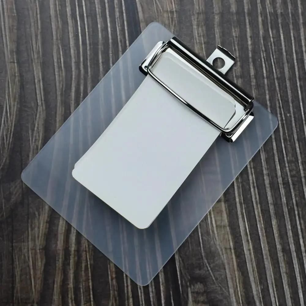 5Pcs Mini Transparent Clipboard Small File Folder Organizer Writing Paper Holder Clip Board Stationery Office School Supplies