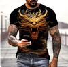 Dragon 3D printed T-shirt men's and women's casual fashion streetwear oversized short-sleeved T-shirt Harajuku children