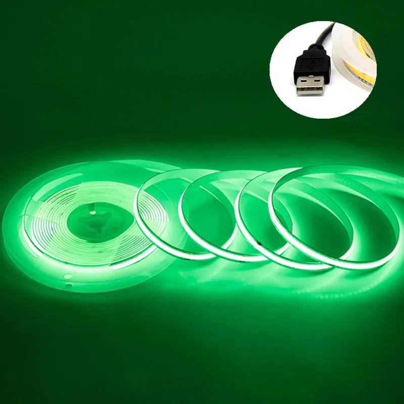DC5V 320Leds/M USB COB Strip Room Decoration Cabinet Light Lamp TV Backlight Flexible Ribbon Rope LED Strip Warm Neutral Light