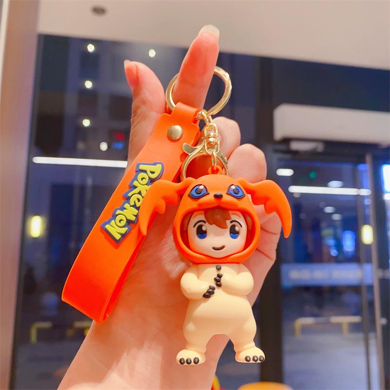 Creative Cartoon Animation Digital Baby Drag Boys and Girls Keychain Bag Pendant Car Keychain Gift
