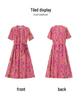 Kwiatowa Sukienka Midi Plus Size z Bawełny i Jedwabiu na Lato - Elegancki Chiński Styl