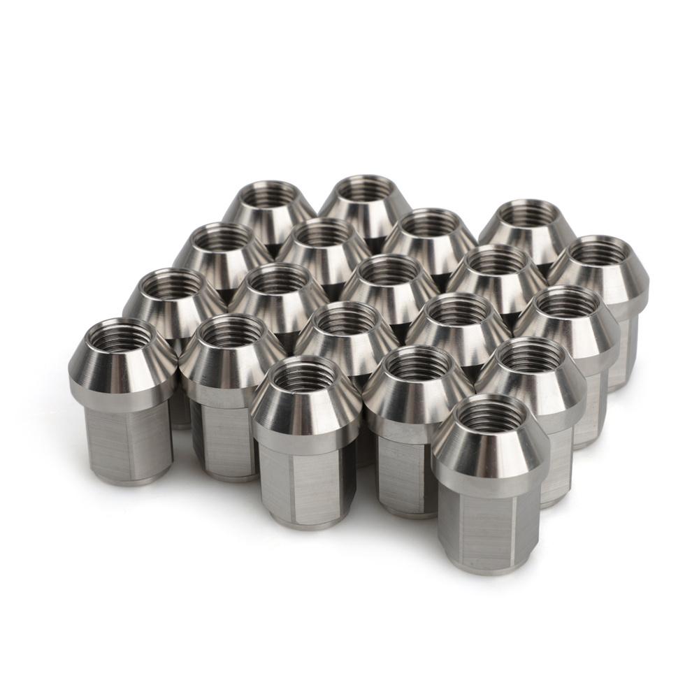 20PCS M12*1.5 M14*1.5 Wheel Lug Nuts Hex 19mm Stainless Steel Orignal Colors Closed End Racing Nuts Length 35mm Car Modification