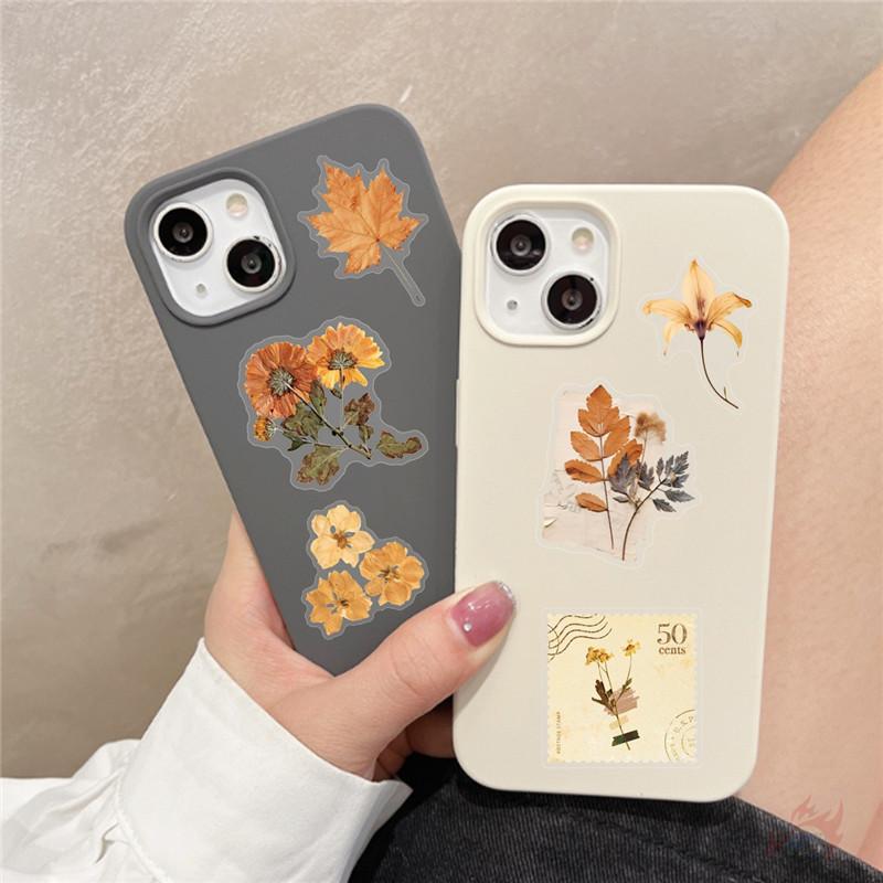 50Pcs/Set Wabi-sabi. Retro Flowers & Leaves PET Stickers Waterproof DIY Fashion Doodle Decals Stickers