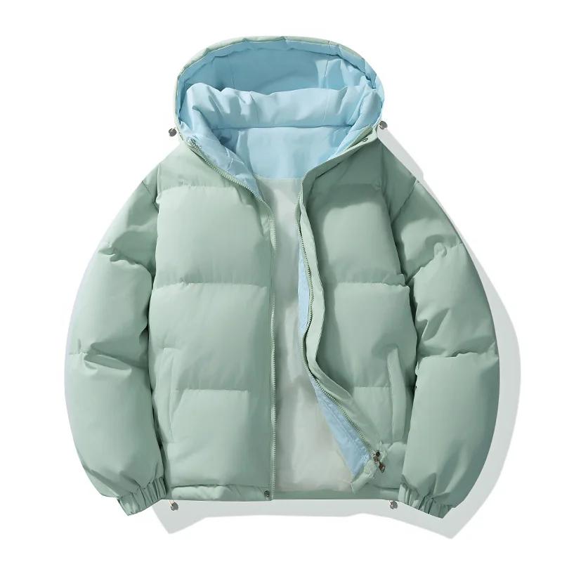 Men Thick Hooded Parkas Men Casual Loose Warm Coat Men Cotton-Padded Jacket Women Parka Male Streetwear Winter Outerwear