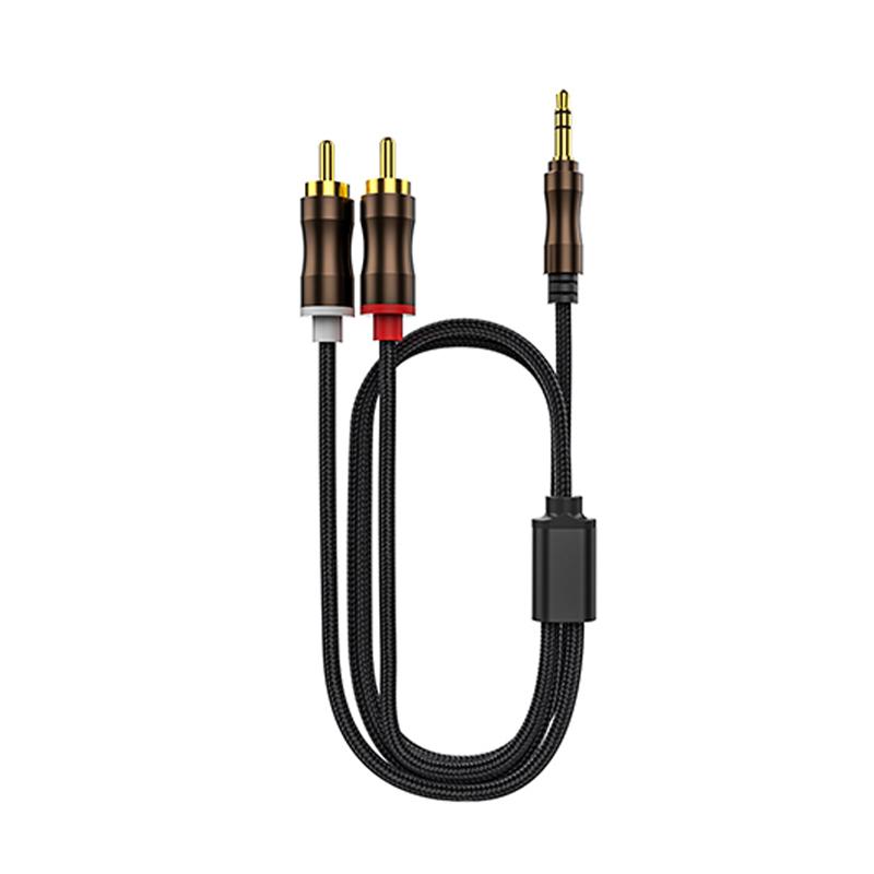 RCA To 3.5 mm Jack Aux Audio Cable Hifi Stereo 3.5mm To 2RCA Splitter Cable For Home Theater TV PC Amplifiers DVD Speaker WireGood product