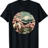 Geisha Sakura Garden Mount Fuji Cherry Blossom T-Shirt(1)