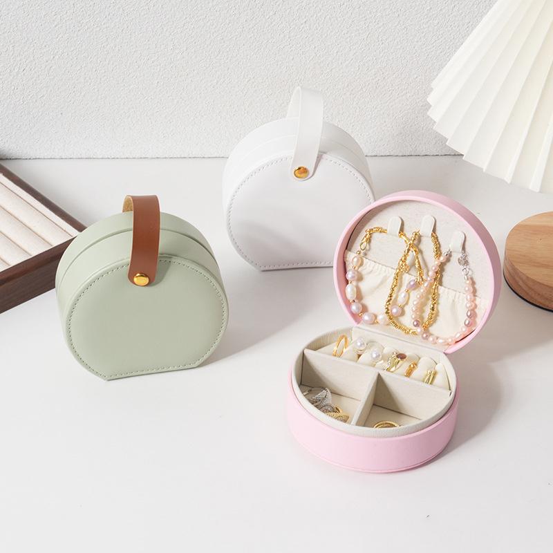Mini Jewelry Organizer Display Travel Jewelry Case Boxes Earrings Necklace Ring Portable Handbag Jewelry Box Leather Storage
