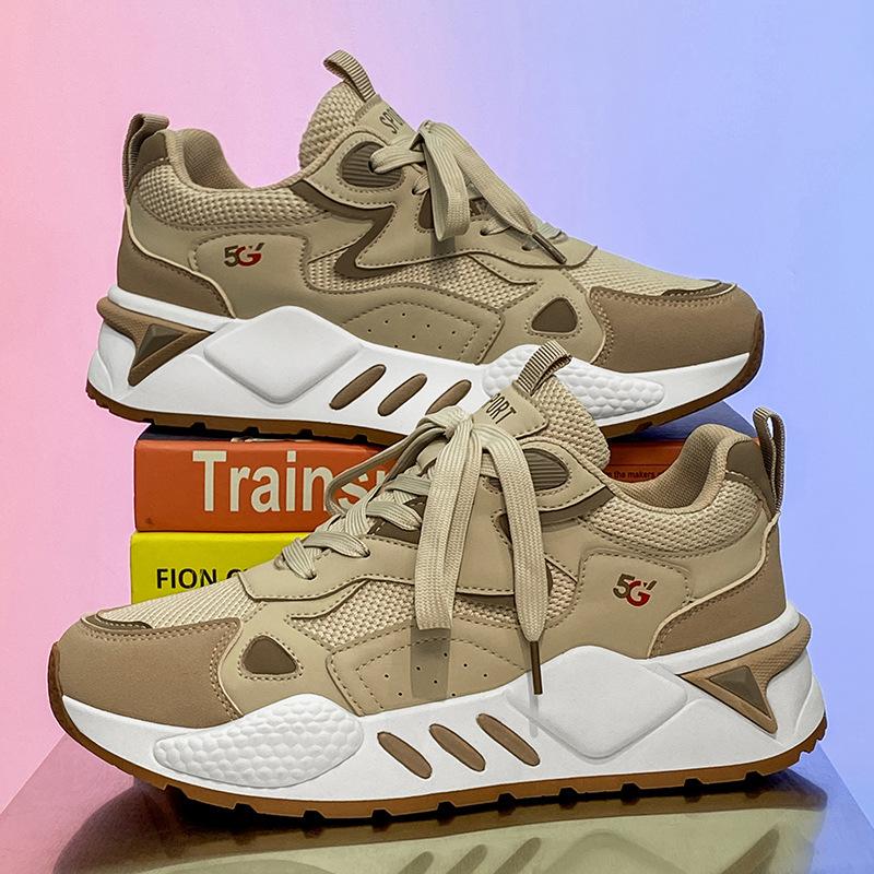 Summer breathable 22 new youth sports and leisure running raw platform mesh dad trendy shoes 39 хаки