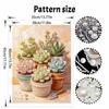 DIY Pearl Painting Canvas Succulents Design Shiny 3D Bead Art Kit Creative Leisure Craft for Living Room Wall Decor